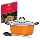 Risoteira Tramontina Mônaco Laranja Com Colher de Silicone,Tampa de Vidro e Um Exclusivo Livro de Receitas Para Risotos - 2 Peças