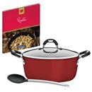 Risoteira Tramontina Mônaco Vermelha Com Colher de Silicone, Tampa de Vidro e Um Exclusivo Livro de Receitas Para Risotos - 2 Peças
