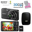 Câmera Sony Cyber-shot DSC-WX50/B Preta c/ 16.2MP, LCD de 2,7”, Zoom Óptico de 5x, Fotos em 3D e Vídeos em Full HD + Cartão SD 8GB+ Bolsa Stillo Preto