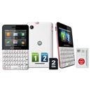 Celular Desbloqueado Claro Motorola EX119 Motokey Branco/Rosa QWERTY c/ Dual Chip, Câmera 3MP, Touch screen e Cartão de 2GB