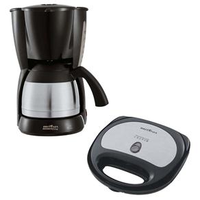 Cafeteira El&eacute;trica Brit&acirc;nia Thermo 36N - Preto / Inox + Sanduicheira e Grill Brit&acirc;nia Crome 2P - cod. 1000035607