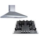 Coifa de Parede Cata V6760 Slider - 60 cm - Inox - 110V + Cooktop a Gás 4 Bocas Electrolux c/ Mesa de Vidro GC60G