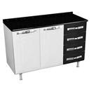 Balcão Colormaq Class Master BT2P4GP - Branco/Preto