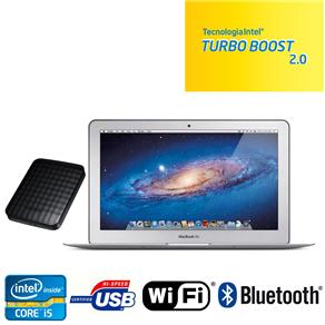 MacBook Air Apple MC968BZ / A com Intel Core i5 Dual Core, 2GB, 64GB, LED 11,6 &acute; e Mac OS X Lion + HD Externo Port&aacute;til Samsung HX - M500UAB / AA2 500GB - Preto - cod. 1000035757