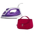 Kit Ferro a Vapor Philips Walita PowerLife RI2960 110V - Branco/Lilás + Nécessaire Philips Walita - Vermelha