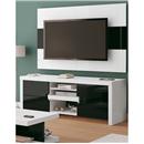 Rack Artely Florence - Branco/Preto + Painel Artely Florence - Branco/Preto