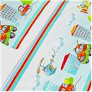 Conjunto de Lençóis para Berço Papi Baby Padrão Americano com Carrinho Estampado Branco/Azul - 3 Peças