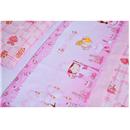 Conjunto de Lençóis para Berço Papi Padrão Americano Doce Sonho Rosa/Branco - 3 Peças