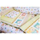 Conjunto para Berço Papi Baby com Urso Estampado Amarelo/Bege/Branco - 7 Peças