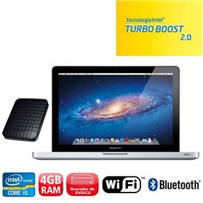 MacBook Pro Apple MD313BZ / A com Intel&reg; Core ! &acute; i5 Dual Core, 4GB, 500GB, LED 13.3 &acute; e Mac OS X Lion + iLife + HD Externo Port&aacute;til Samsung HX - 500GB - Preto - cod. 1000035905