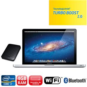 MacBook Pro Apple MD318BZ / A com Intel&reg; Core ! &acute; i7, 4GB, 500GB, HD 6750M, LED 15.4 &acute; e Mac OS X Lion + iLife + HD Externo Port&aacute;til Samsung HX - 500GB - Preto - cod. 1000035907
