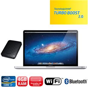 MacBook Pro Apple MD311BZ / A com Intel&reg; Core ! &acute; i7,4GB, 750GB, HD 6770M, LED 17 &acute; e Mac OS X Lion + iLife + HD Externo Port&aacute;til Samsung HX - 500GB - Preto - cod. 1000035909