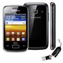Celular Desbloqueado Samsung Galaxy Y Duos S6102 Preto com Dual Chip, Android 2.3 + Cartão 2GB + Mini Leitor de Memória Yasin LU-102/203358 Preto