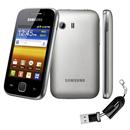 Celular Desbloqueado TIM Samsung Galaxy Y GT-S5360 com Android 2.3, Wi-Fi, 3G + Fone de Ouvido + Cartão 2GB + Mini Leitor de Memória Yasin LU-102/2033