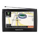 GPS Way45 Navcity com tela de 4.3" Touchescreen LCD, com Tv digital, Alerta de Radares, Rota Certa, Audio Player e entrada Micro SD Preto - 002215