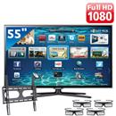 TV 55" Slim LED 3D Samsung Série 6 ES6500 UN55ES6500GXZD Full HD com Smart TV e 4 Óculos 3D + Suporte Fixo para TV