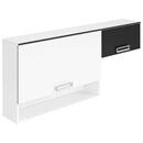 Conjunto de Armários Itatiaia Dakar: Armário 1 Porta com Nicho IPH1G-105 + Armário de Geladeira IPH1G-64 - Branco/Preto