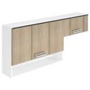 Conjunto de Armários Itatiaia Dakar: Armário 1 Porta com Nicho IPH1G-105 + Armário de Geladeira IPH1G-64 - Branco/Saara