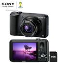 Câmera Sony Cyber-Shot DSC-H90 Preta c/ LCD 3.0”, 16.1MP, Zoom Óptico 16x, Foto Panorama, Vídeo HD, Estabilizador e Detector de Face + Cartão de 8GB