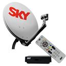 Kit de Antena Parabólica Sky Livre 90 cm + Receptor Digital Sky Technicolor S14