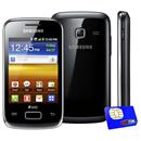 Celular Desbloqueado Tim Samsung Galaxy Y Duos S6102 Preto com Dual Chip, Android 2.3, Wi-Fi, 3G, GPS, Câmera 3MP e MP3 + Chip TIM Pré-pago