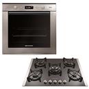 Forno de Embutir Elétrico Brastemp Gourmand BO260AR - 220V - Inox - 67 Litros + Cooktop a Gás 5 Bocas Electrolux c/ Mesa de Vidro GC75G
