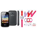 Celular Desbloqueado Samsung Galaxy Pocket GT-S5300 com Android 2.3, Touch e Fone de Ouvido + Relógio Analógico My Watch Kit Pulseiras Condor