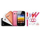Celular Desbloqueado Samsung Galaxy Y Color Plus com Android 2.3 e Cartão 2GB + Relógio Analógico My Watch Kit Pulseiras Condor