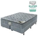 Conjunto Cama Box + Colchão King Size Minaspuma Provence com Molas Super Pocket - 26x193x203cm