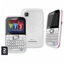 Celular Desbloqueado Claro Motorola MOTOKEY 3 - CHIP Rosa com Câmera 2MP, QWERTY, MP3, Rádio FM, Bluetooth, Fone de Ouvido e Cartão de 2GB