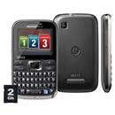Celular Desbloqueado Claro Motorola MOTOKEY 3 - CHIP Preto Cromo Câmera 2MP, QWERTY, MP3, Rádio FM, Bluetooth, Fone de Ouvido e Cartão de 2GB