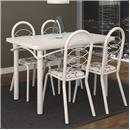 Mesa Kappesberg Elba Branca 120cm em Aço com 4 Cadeiras Kappesberg Holanda em Aço – Flores do Campo Branco/Preto