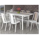 Mesa Kappesberg Elba 150cm em Aço com 6 Cadeiras Kappesberg Espanha em Aço - Branca