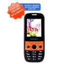 Celular Desbloqueado Venko Ideal II Preto/Laranja com Quadri Chip, Câmera VGA, Discado Inteligente, MP3, FM, Bluetooth, Fone, Cartão 2GB