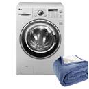 Lavadora/Secadora de Roupas LG 11 kg Elf WD-12596RD(W) + Cobertor Queen Kacyumara Blanket - Azul