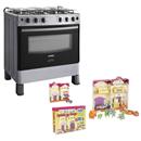 Kit Crianças - Fogão 5 Bocas Consul Bivolt + Casinha dos Sonhos Infantil Braskit