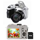 Câmera Digital GE X400 Branca com 14.1MP Zoom Óptico 15X, LCD 2.7", Detector de Face, Detector de Sorriso, Estabilizador de imagem + Cartão de 4GB