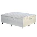 Conjunto Cama Box + Colchão King Size EcoMannes com Pillow Top e Molas Pocket 34x193x203cm - Branco