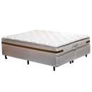 Conjunto Cama Box + Colchão King Size Mannes Confort com Pillow Top e Molas Pocket 30x193x203cm - Branco