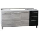 Gabinete para Pia Bartira Glamour com 3 Portas e 3 Gavetas – Cinza/Preto