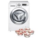 Lavadora/Secadora de Roupas LG 10 kg Prime WD-1410RD(A) + Conjunto de Potes Herméticos LG Redondos com Tampas - 7 Peças