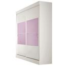 Guarda-Roupa Móveis Europa Eros Flex com 2 Portas e 3 Gavetas - Branco/Lilás/Rosa