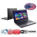 Notebook Positivo Premium S3040 3D com Intel® Pentium® B950, 6GB, 320GB, Gravador de DVD, Leitor de Cartões, HDMI, Wireless, LED 14” e Windows 8