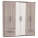 Guarda-Roupa Kappesberg com 6 Portas S456 - Branco/Carvalle