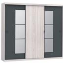 Guarda-Roupa Kappesberg A573 com 3 Portas Deslizantes e 3 Gavetas – Aspen/Gris