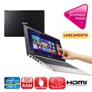 Notebook Asus VivoBook X202E com Intel® Core™ i3-3217U, 4GB, 500GB, Leitor de Cartões, HDMI, Wireless, Webcam, Tela Touch 11.6” e Windows 8