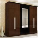 Guarda-Roupa Gelius Verona com 6 portas e 3 Gavetas – Amêndoa/Preto