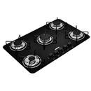 Cooktop a Gás 5 Bocas Tramontina Glass 5GG 70 com Mesa de Vidro, Superautomático - Bivolt