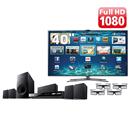 TV 40" Slim LED Smart Interaction 3D Samsung Full HD com Smart TV, Wireless e 4 Óculos 3D + Home Theater Samsung 5.1 Canais 500W c/ Blu-ray Player 3D