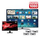 TV 40" Slim LED Smart Interaction 3D Samsung Full HD com Smart TV, Wireless e 4 Óculos 3D + TV Monitor 27" LED Samsung Full HD c/ Conversor Digital